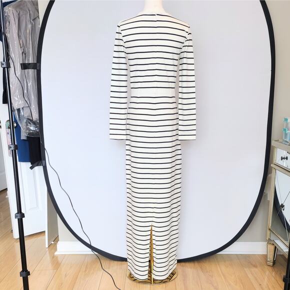 J. Crew Black/White Striped Long Sleeve Cotton Maxi Dress Size Small - Picture 4 of 7